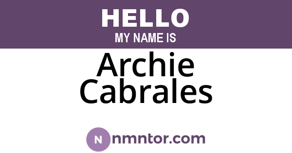 Archie Cabrales