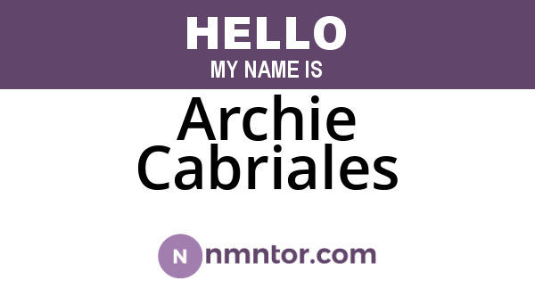 Archie Cabriales