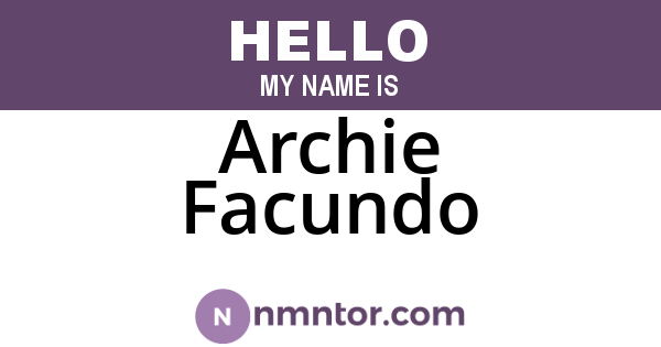 Archie Facundo