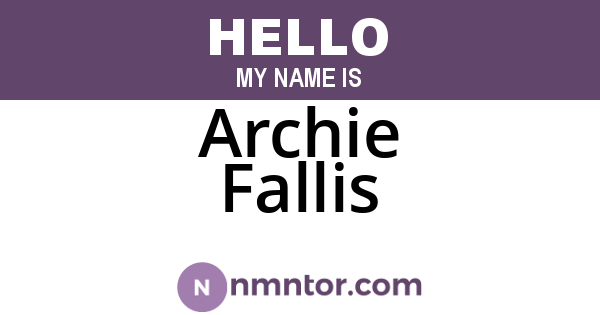 Archie Fallis