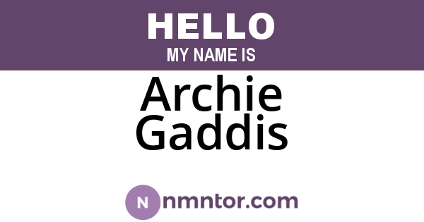 Archie Gaddis