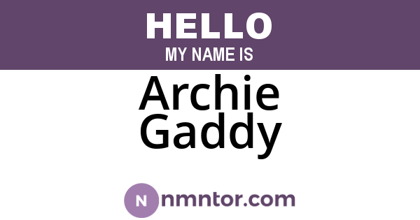 Archie Gaddy