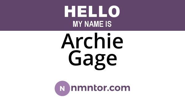 Archie Gage