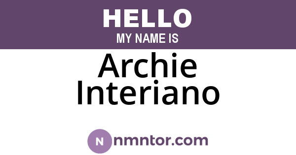 Archie Interiano