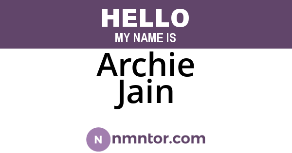 Archie Jain