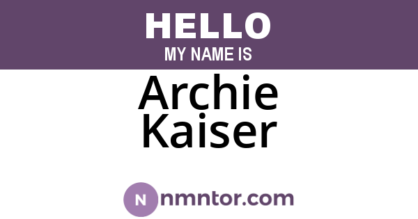 Archie Kaiser