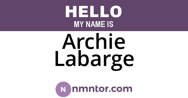 Archie Labarge