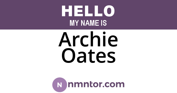 Archie Oates