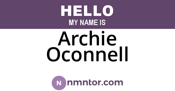 Archie Oconnell