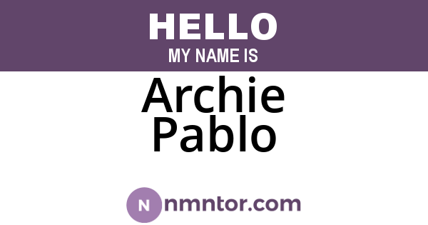 Archie Pablo