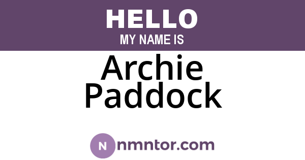 Archie Paddock
