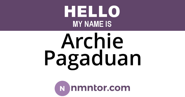 Archie Pagaduan
