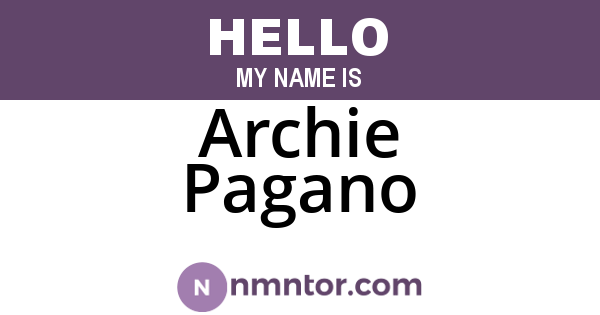 Archie Pagano