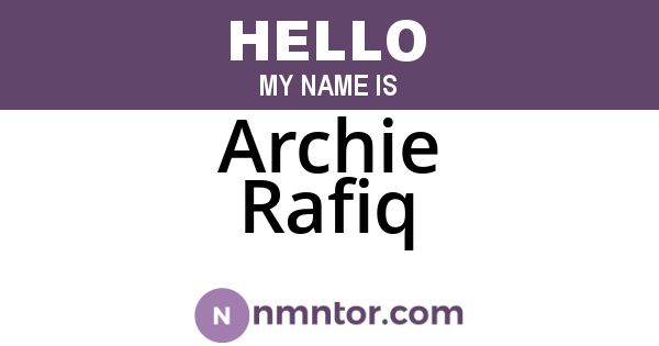 Archie Rafiq