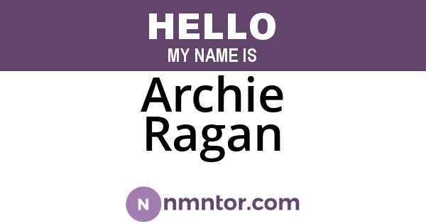 Archie Ragan