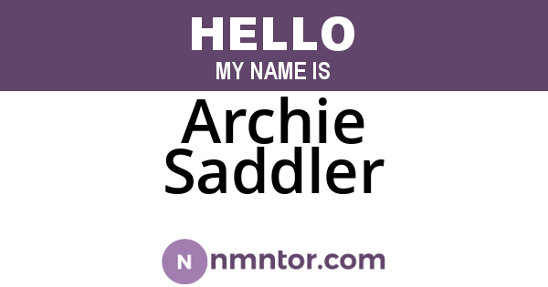Archie Saddler