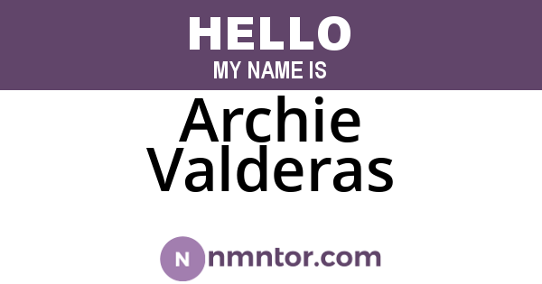 Archie Valderas