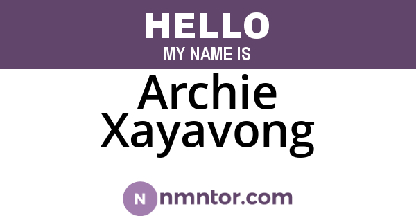 Archie Xayavong