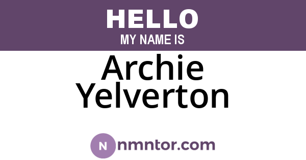 Archie Yelverton