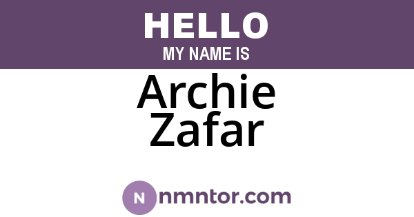 Archie Zafar