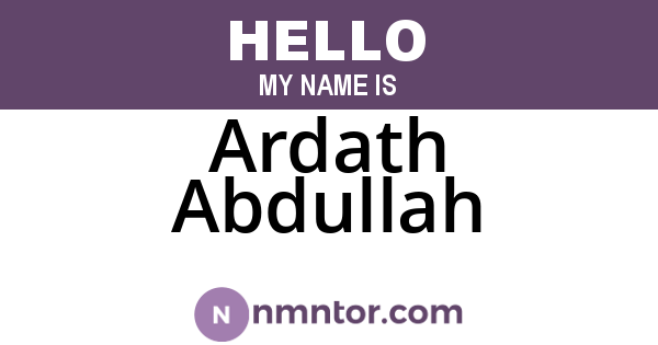 Ardath Abdullah
