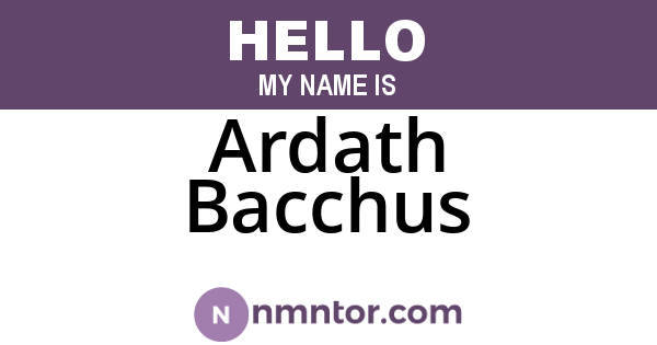 Ardath Bacchus