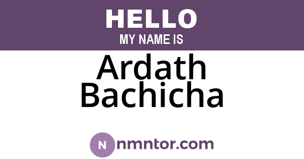 Ardath Bachicha