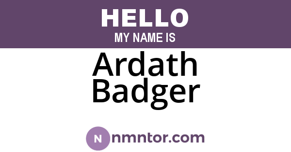 Ardath Badger