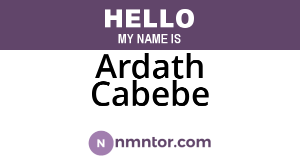 Ardath Cabebe