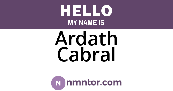 Ardath Cabral