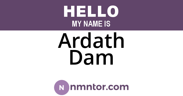 Ardath Dam