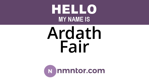 Ardath Fair