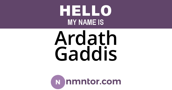 Ardath Gaddis