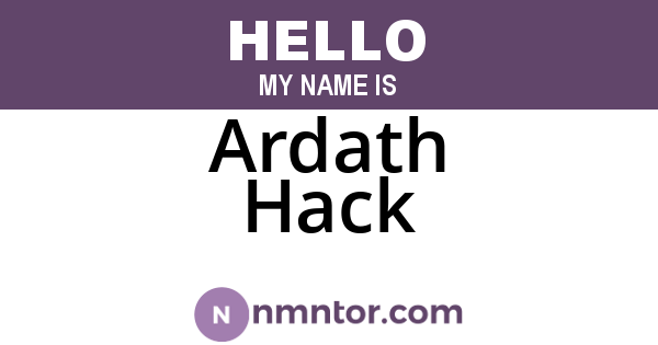 Ardath Hack
