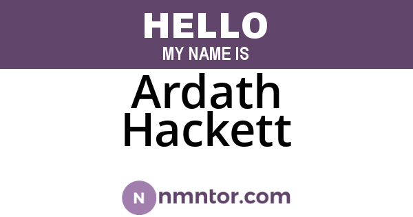 Ardath Hackett