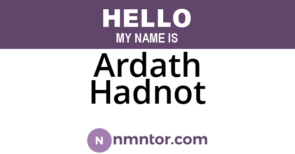 Ardath Hadnot