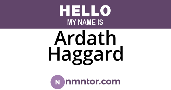 Ardath Haggard