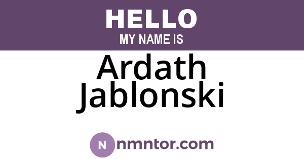 Ardath Jablonski
