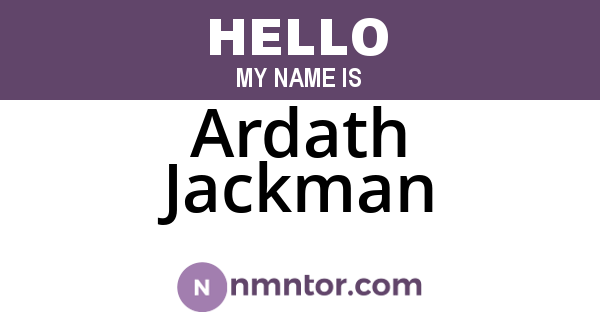 Ardath Jackman
