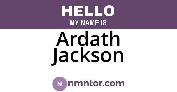 Ardath Jackson