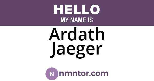 Ardath Jaeger