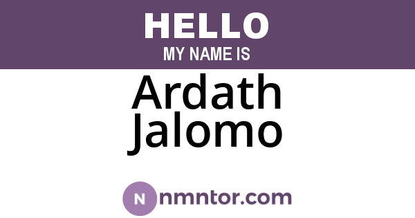 Ardath Jalomo