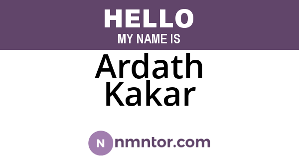 Ardath Kakar