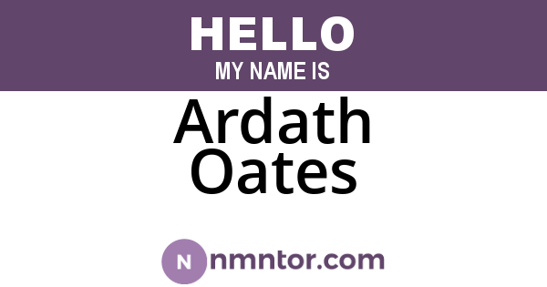 Ardath Oates
