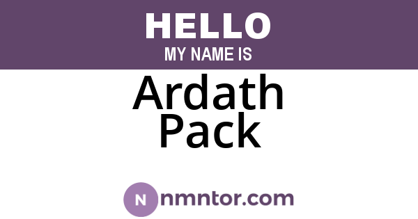 Ardath Pack