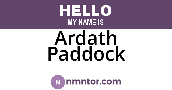 Ardath Paddock