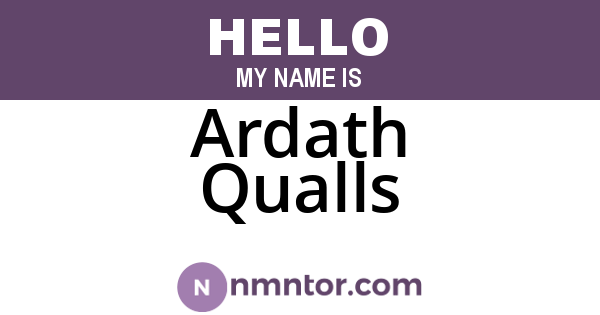 Ardath Qualls