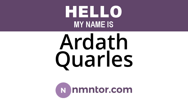 Ardath Quarles