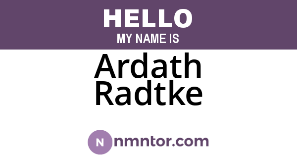 Ardath Radtke