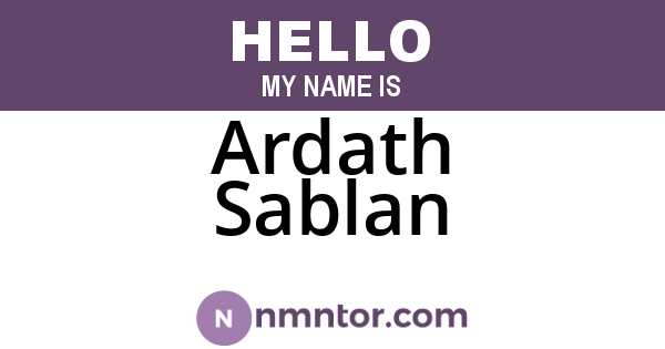 Ardath Sablan